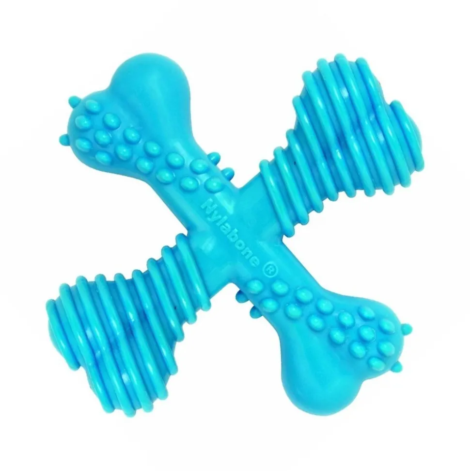 Nylabone Comfort Hold X Bone Power Chew Durable Dog Toy Beef Small/Regular - Up To 25 Ibs