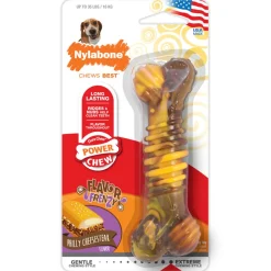 Nylabone Flavor Frenzy Power Chew Durable Dog Toy Philly Cheesesteak Medium/Wolf - Up To 35 lbs