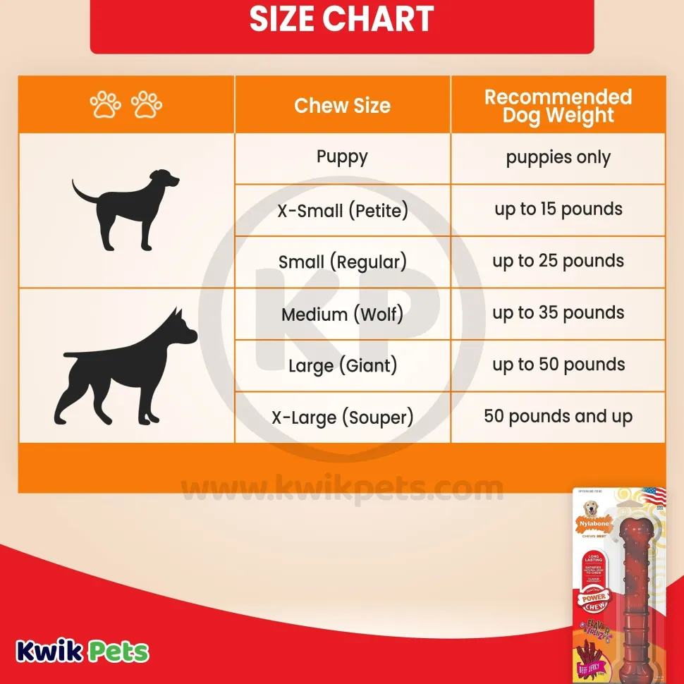 Nylabone Flavor Frenzy Power Chew Durable Dog Toy Beef Jerky Large/Giant - Up To 50 lbs