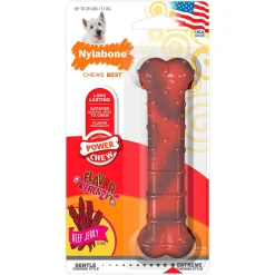 Nylabone Flavor Frenzy Power Chew Durable Dog Toy Beef Jerky Small/Regular - Up To 25 Ibs