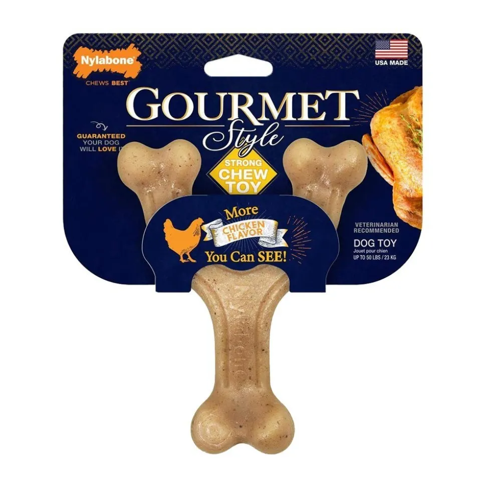 Nylabone Gourmet Style Strong Wishbone Dog Chew Toy Chicken Large/Giant - Up To 50 lbs