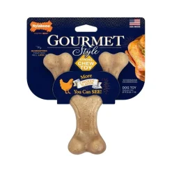 Nylabone Gourmet Style Strong Wishbone Dog Chew Toy Chicken Small/Regular - Up To 25 Ibs