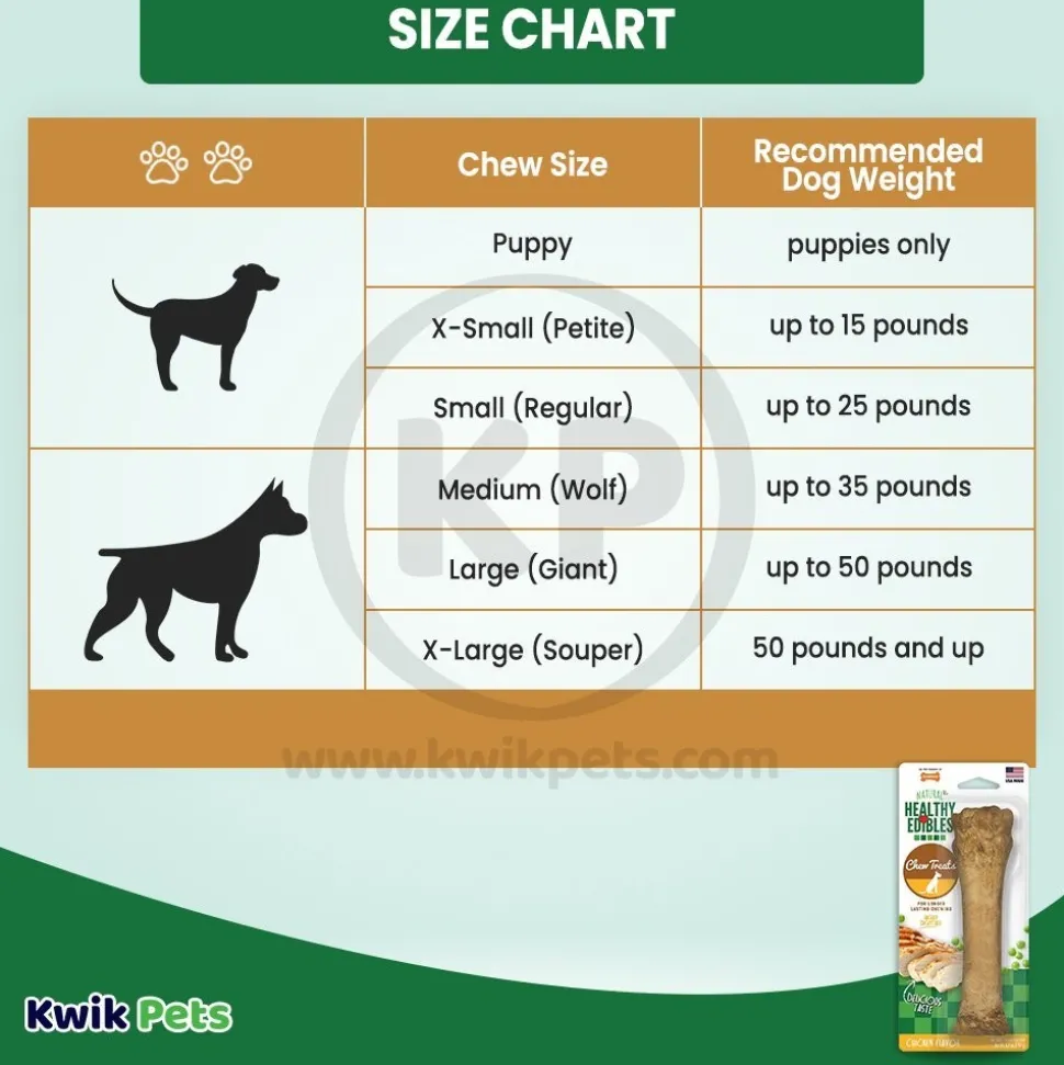Nylabone Healthy Edibles All-Natural Long Lasting Dog Chew Treats Chicken XL/Souper - 50+ lbs