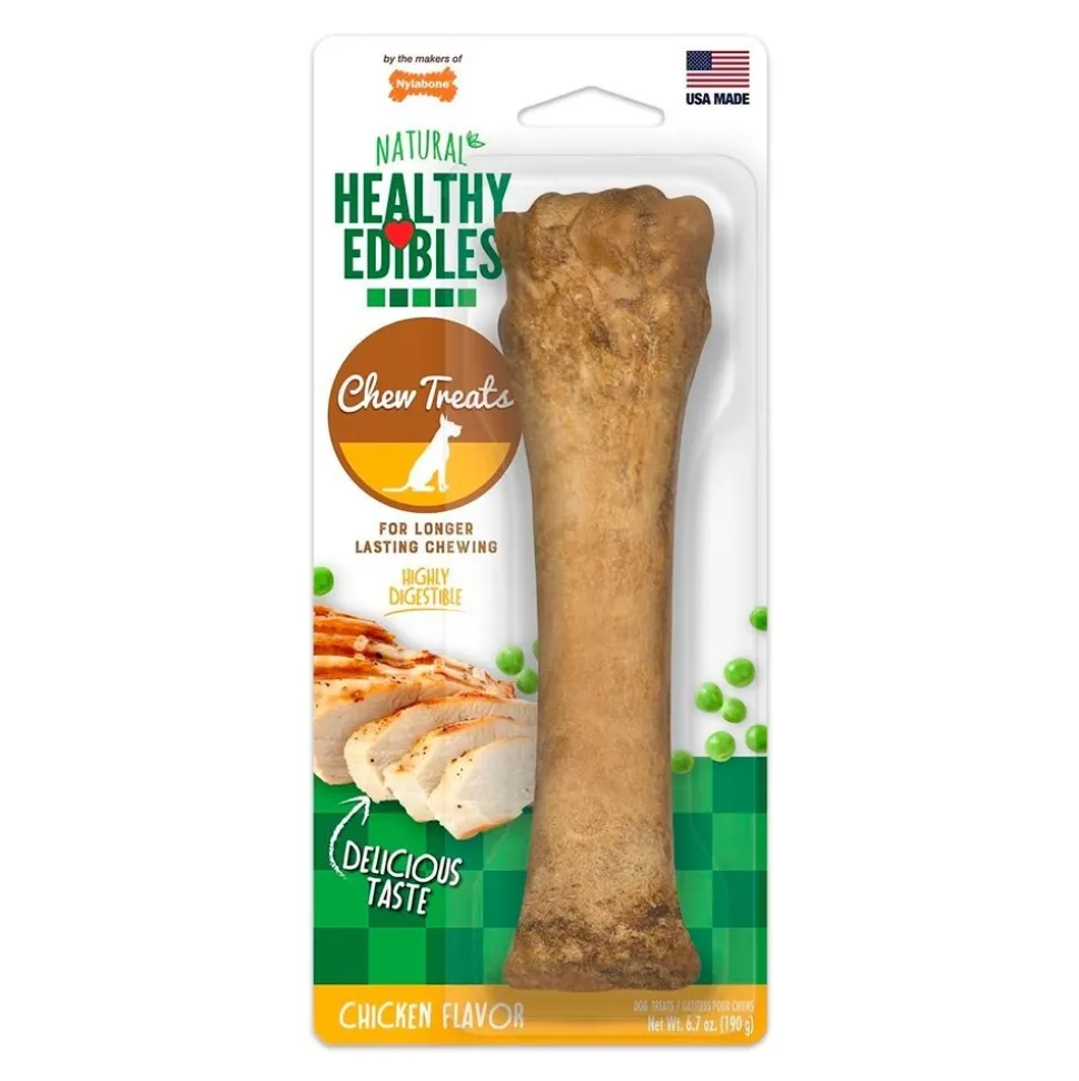 Nylabone Healthy Edibles All-Natural Long Lasting Dog Chew Treats Chicken XL/Souper - 50+ lbs