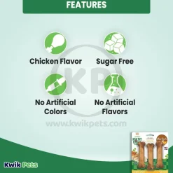 Nylabone Healthy Edibles All-Natural Long Lasting Dog Chew Treats Chicken Small/Regular - Up To 25 Ibs 3 Count