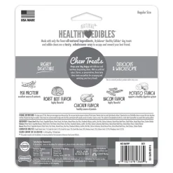 Nylabone Healthy Edibles All-Natural Long Lasting Chew Treats Variety Pack Roast Beef Chicken & Bacon Small/Regular - Up To 25 Ibs 3 Count