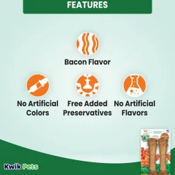 Nylabone Healthy Edibles All-Natural Long Lasting Dog Chew Treats Bacon XL/Souper - 50+ lbs 2 Count