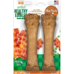 Nylabone Healthy Edibles All-Natural Long Lasting Dog Chew Treats Bacon XL/Souper - 50+ lbs 2 Count