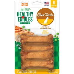 Nylabone Healthy Edibles All-Natural Long Lasting Dog Chew Treats Chicken XS/Petite - Up To 15 lbs 8 Count