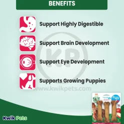 Nylabone Healthy Edibles Animal-Shaped Puppy Chew Treats Lamb & Apple Small/Regular - Up To 25 Ibs 3 Count