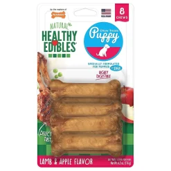 Nylabone Healthy Edibles Animal-Shaped Puppy Chew Treats Lamb & Apple XS/Petite - Up To 15 lbs 8 Count