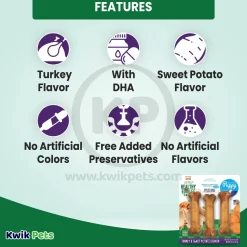 Nylabone Healthy Edibles Puppy Chew Treats Turkey & Sweet Potato Small/Regular - Up To 25 lbs 3 Count