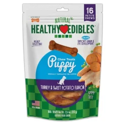 Nylabone Healthy Edibles Puppy Chew Treats Turkey & Sweet Potato XS/Petite - Up To 15 lbs 16 Count