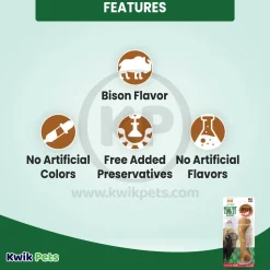 Nylabone Healthy Edibles Wild Natural Long Lasting Dog Chew Treats Bison Large/Giant - Up To 50 lbs