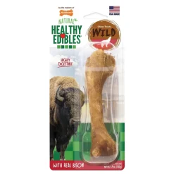 Nylabone Healthy Edibles Wild Natural Long Lasting Dog Chew Treats Bison Large/Giant - Up To 50 lbs