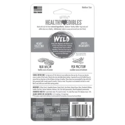 Nylabone Healthy Edibles Wild Natural Long Lasting Dog Chew Treats Bison Medium/Wolf - Up To 35 lbs 2 Count