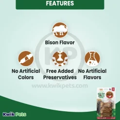 Nylabone Healthy Edibles Wild Natural Long Lasting Dog Chew Treats Bison Small/Regular - Up To 25 lbs 8 Count