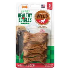 Nylabone Healthy Edibles Wild Natural Long Lasting Dog Chew Treats Bison Small/Regular - Up To 25 lbs 8 Count
