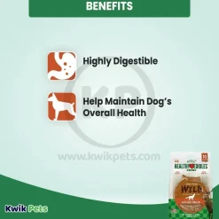 Nylabone Healthy Edibles Wild Antler Natural Long Lasting Dog Chew Treats Venison Large/Giant - Up To 50 lbs 10 Count