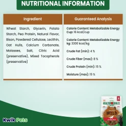 Nylabone Healthy Edibles Wild Natural Long Lasting Dog Chew Treats Bison Small/Regular - Up To 25 lbs 16 Count