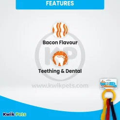 Nylabone Just for Puppies Teething Chew Toy Keys Bacon Medium/Wolf - Up To 35 lbs