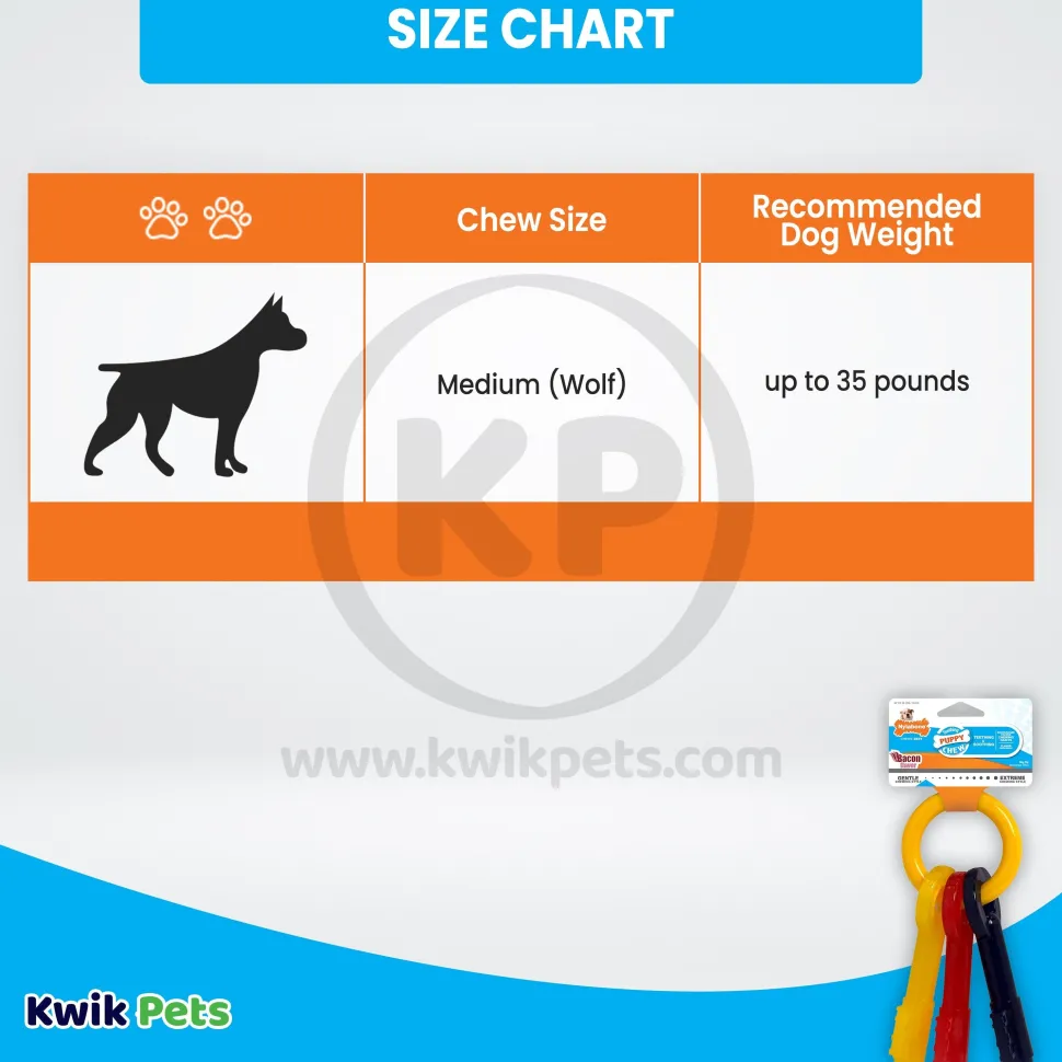 Nylabone Just for Puppies Teething Chew Toy Keys Bacon XS/Petite - Up To 15 lbs