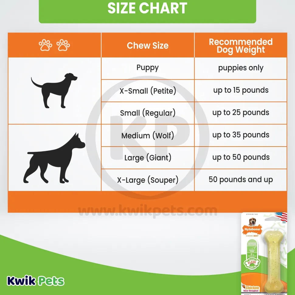 Nylabone Moderate Chew Dog Toy Chicken Medium/Wolf - Up To 35 lbs