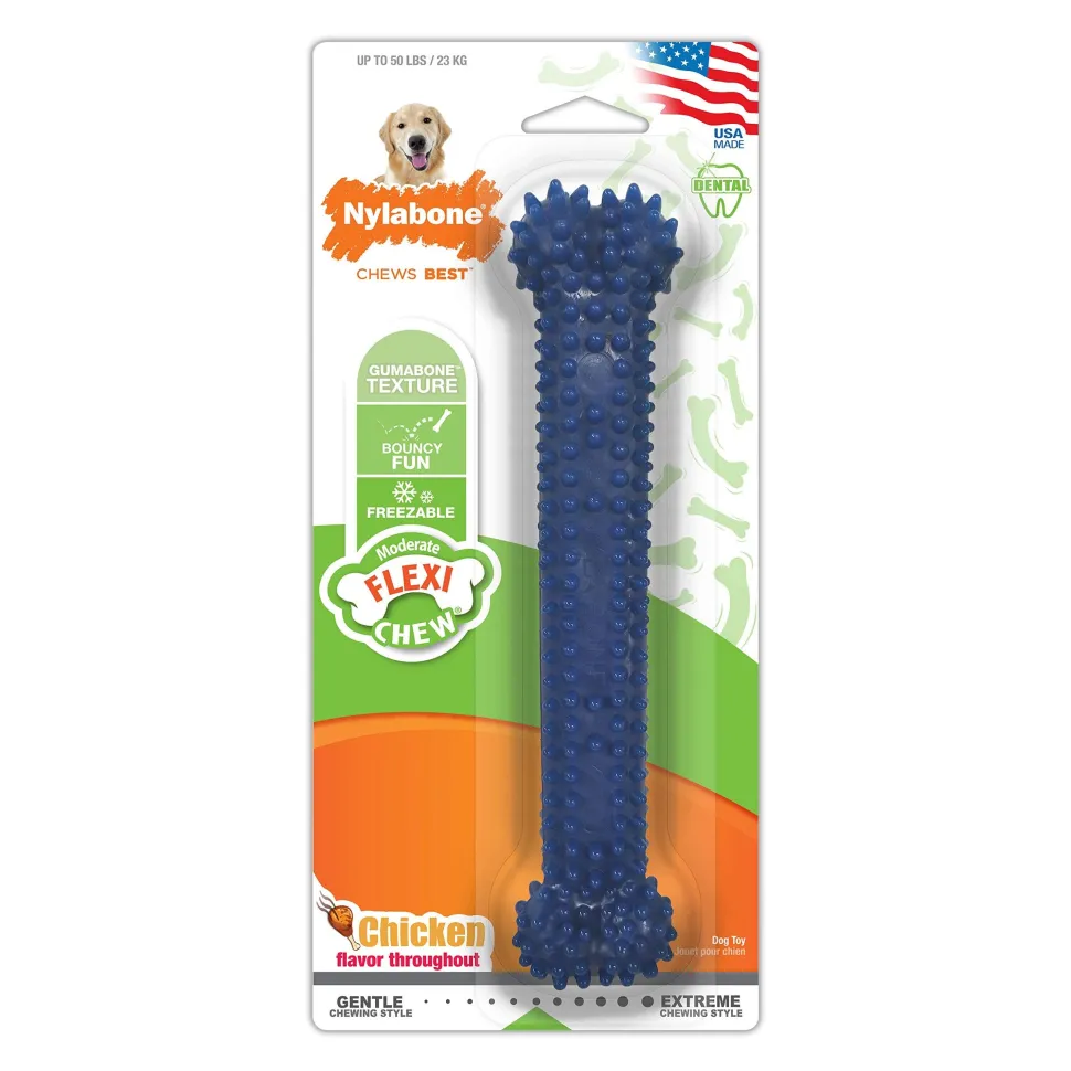 Nylabone Moderate Chew Textured Dog Dental Toy Chicken Large/Giant - Up To 50 lbs