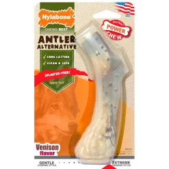 Nylabone Power Chew Antler Alternative Dog Toy Venison Medium/Wolf - Up To 35 lbs