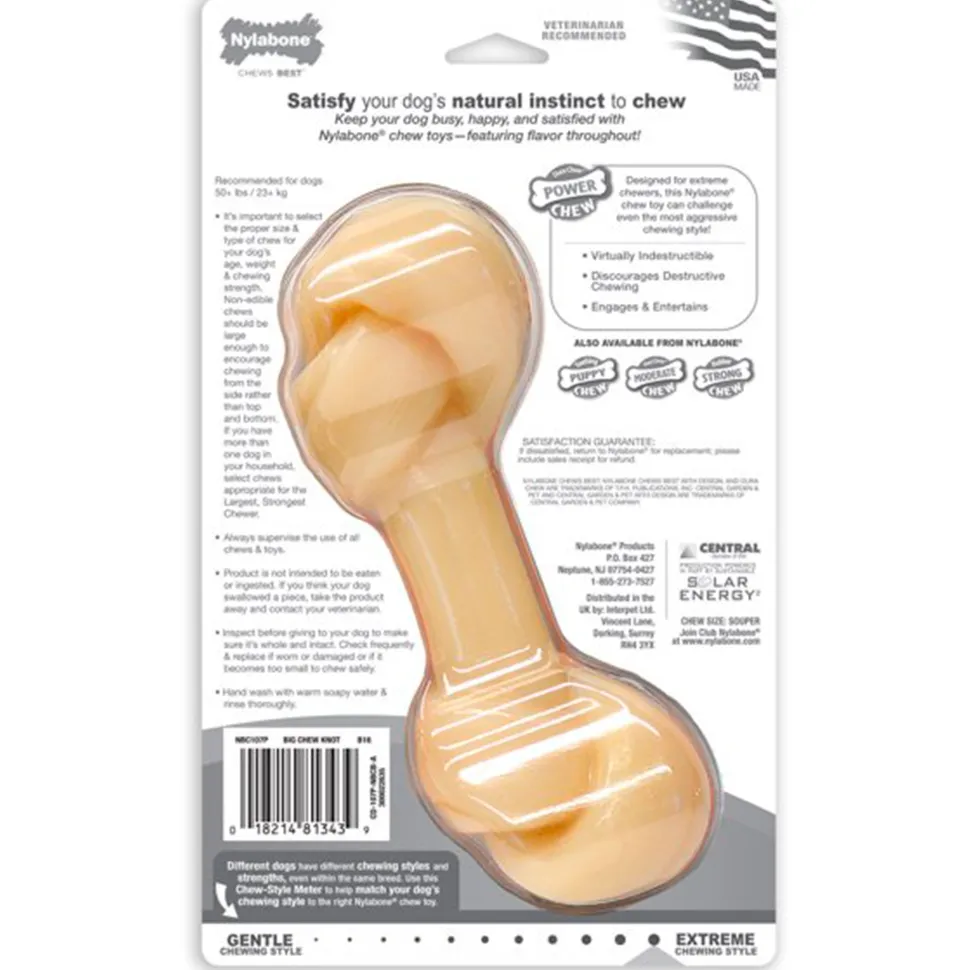 Nylabone Power Chew Big Knot Bone Dog Toy Chicken XXL/Monster - 50++ lbs