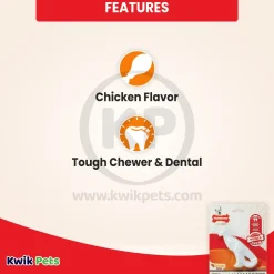 Nylabone Power Chew Dental Dinosaur Dog Toy Chicken White Small/Regular - Up To 25 Ibs