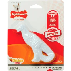 Nylabone Power Chew Dental Dinosaur Dog Toy Chicken White Small/Regular - Up To 25 Ibs