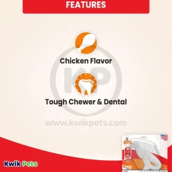 Nylabone Power Chew Dental Dinosaur Dog Toy Chicken White Large/Giant - Up To 50 lbs