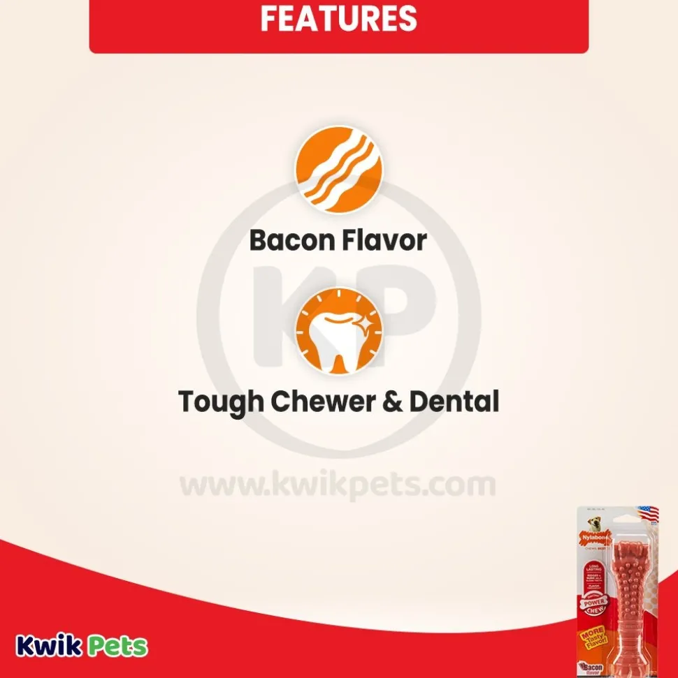 Nylabone Power Chew Dog Toy Bacon XL/Souper - 50+ lbs