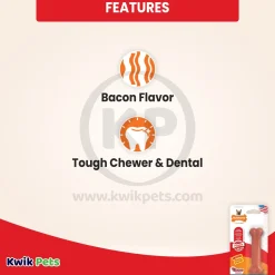 Nylabone Power Chew Dog Toy Bacon XS/Petite - Up To 15 lbs