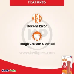 Nylabone Power Chew Dog Toy Bacon Small/Regular - Up To 25 Ibs
