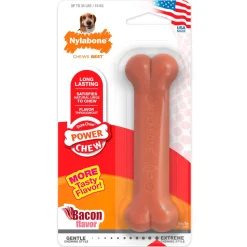 Nylabone Power Chew Dog Toy Bacon Medium/Wolf - Up To 35 lbs