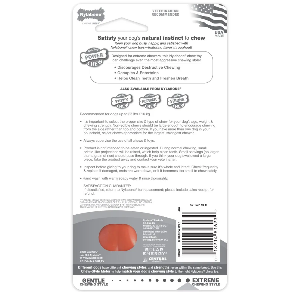 Nylabone Power Chew Dog Toy Bacon Medium/Wolf - Up To 35 lbs