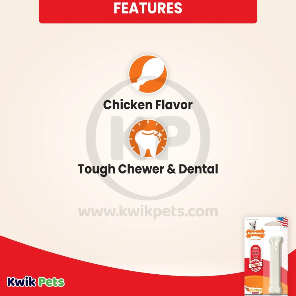 Nylabone Power Chew Dog Toy Chicken Small/Regular - Up To 25 Ibs