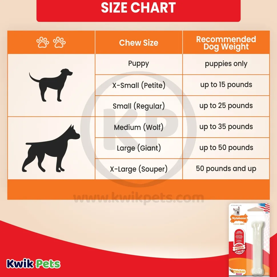 Nylabone Power Chew Dog Toy Chicken Small/Regular - Up To 25 Ibs
