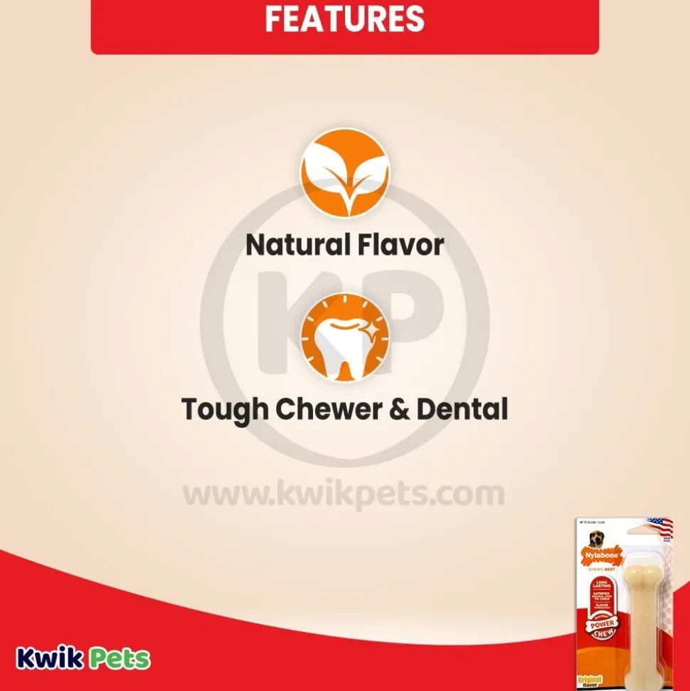 Nylabone Power Chew Dog Toy Original Medium/Wolf - Up To 35 lbs