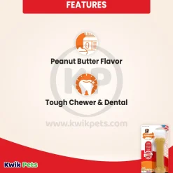 Nylabone Power Chew Dog Toy Peanut Butter Medium/Wolf - Up To 35 lbs