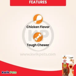 Nylabone Power Chew Knuckle Bone & Pop-In Treat Dog Toy Combo Chicken XS/Petite - Up To 15 lbs