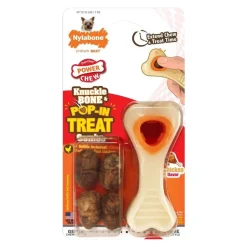 Nylabone Power Chew Knuckle Bone & Pop-In Treat Dog Toy Combo Chicken XS/Petite - Up To 15 lbs