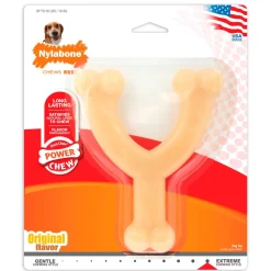 Nylabone Power Chew Original Wishbone Adult Dog Toy Medium/Wolf - Up To 35 lbs