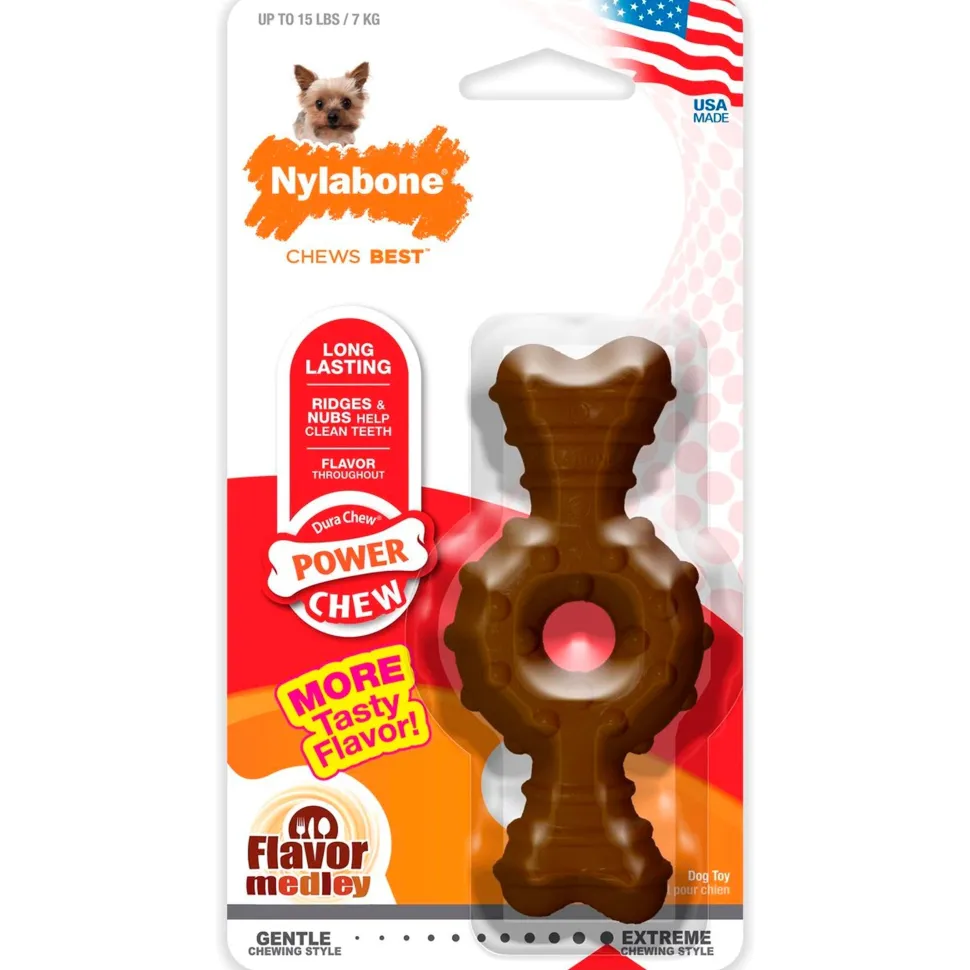 Nylabone Power Chew Ring Bone Dog Toy Medley Flavor XS/Petite - Up To 15 lbs