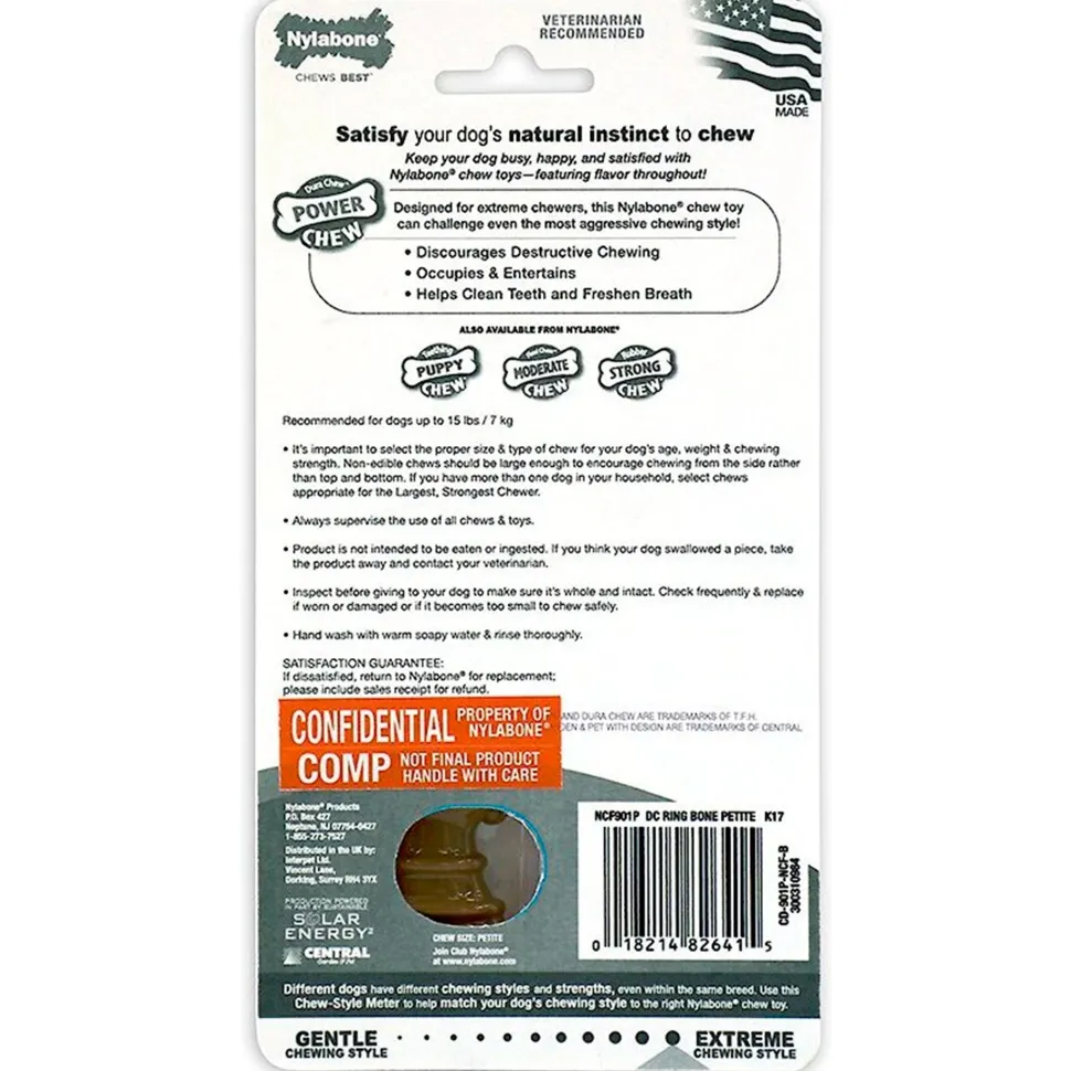 Nylabone Power Chew Ring Bone Dog Toy Medley Flavor XS/Petite - Up To 15 lbs