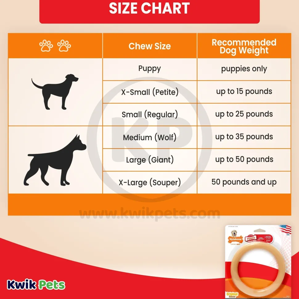 Nylabone Power Chew Ring Dog Toy Original Flavor Large/Giant - Up To 50 lbs