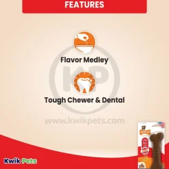 Nylabone Power Chew Textured Bone Dog Toy Medley Flavor Medium/Wolf - Up To 35 lbs