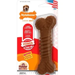 Nylabone Power Chew Textured Bone Dog Toy Medley Flavor Medium/Wolf - Up To 35 lbs